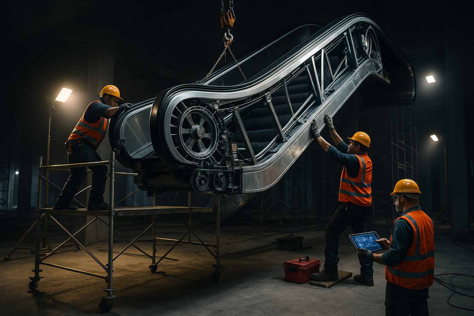 شماتیک نصب یک پله برقی