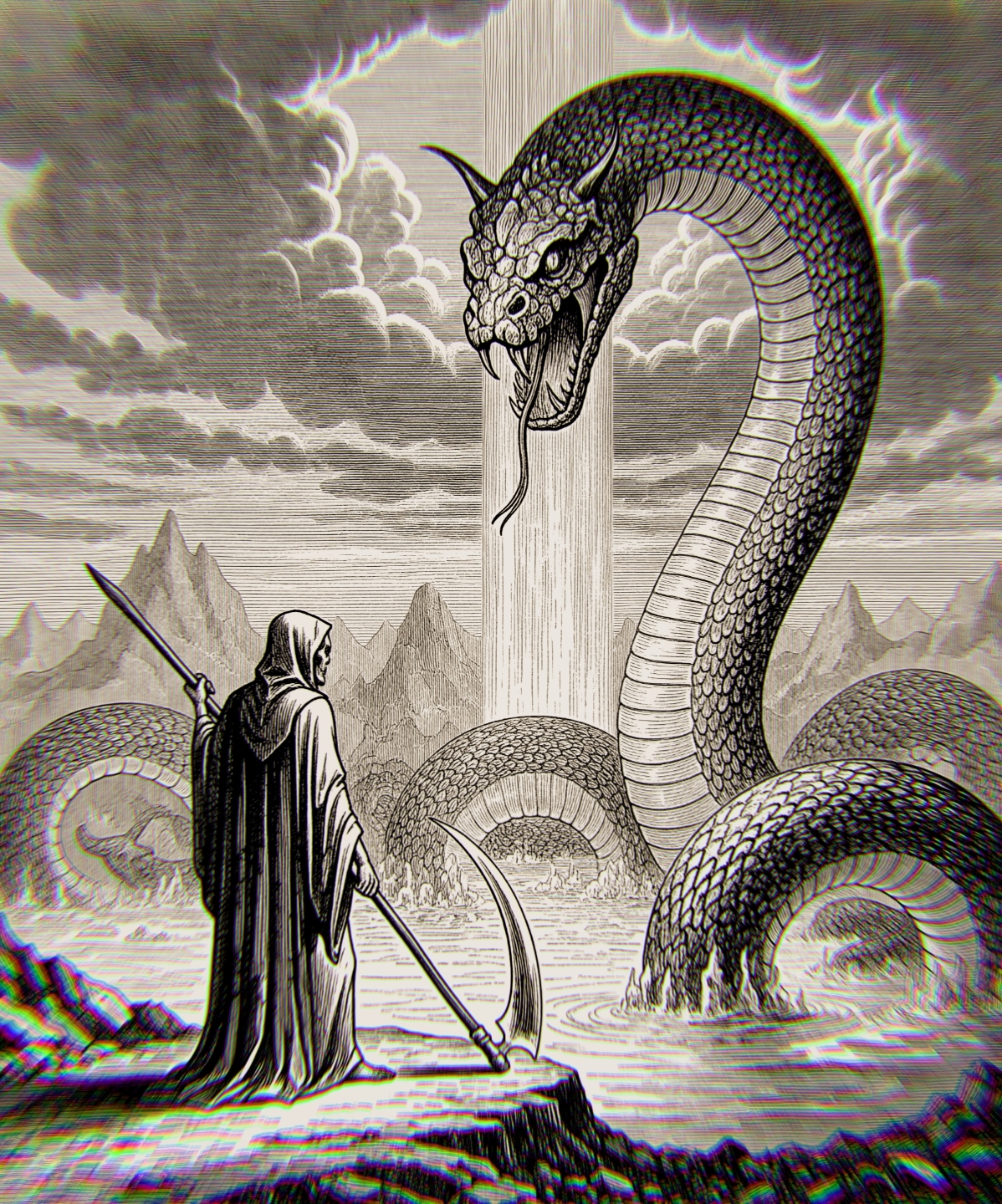 ملک الموت با دیو مار روبرو میشود