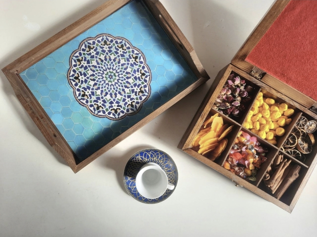 سینی و تیباکس تمام چوب و رزین بهارشاپینگ