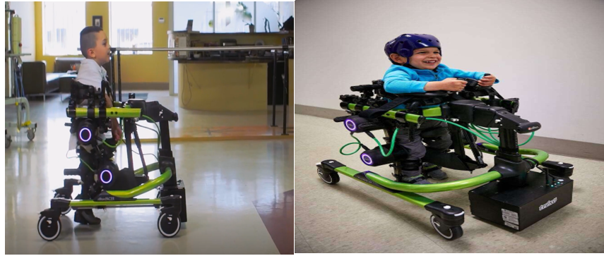 شکل 1- نمایی از یک اسکلت بیرون پوش  برای توانبخشی کودکان تولید شده در شرکت Trexo Plus