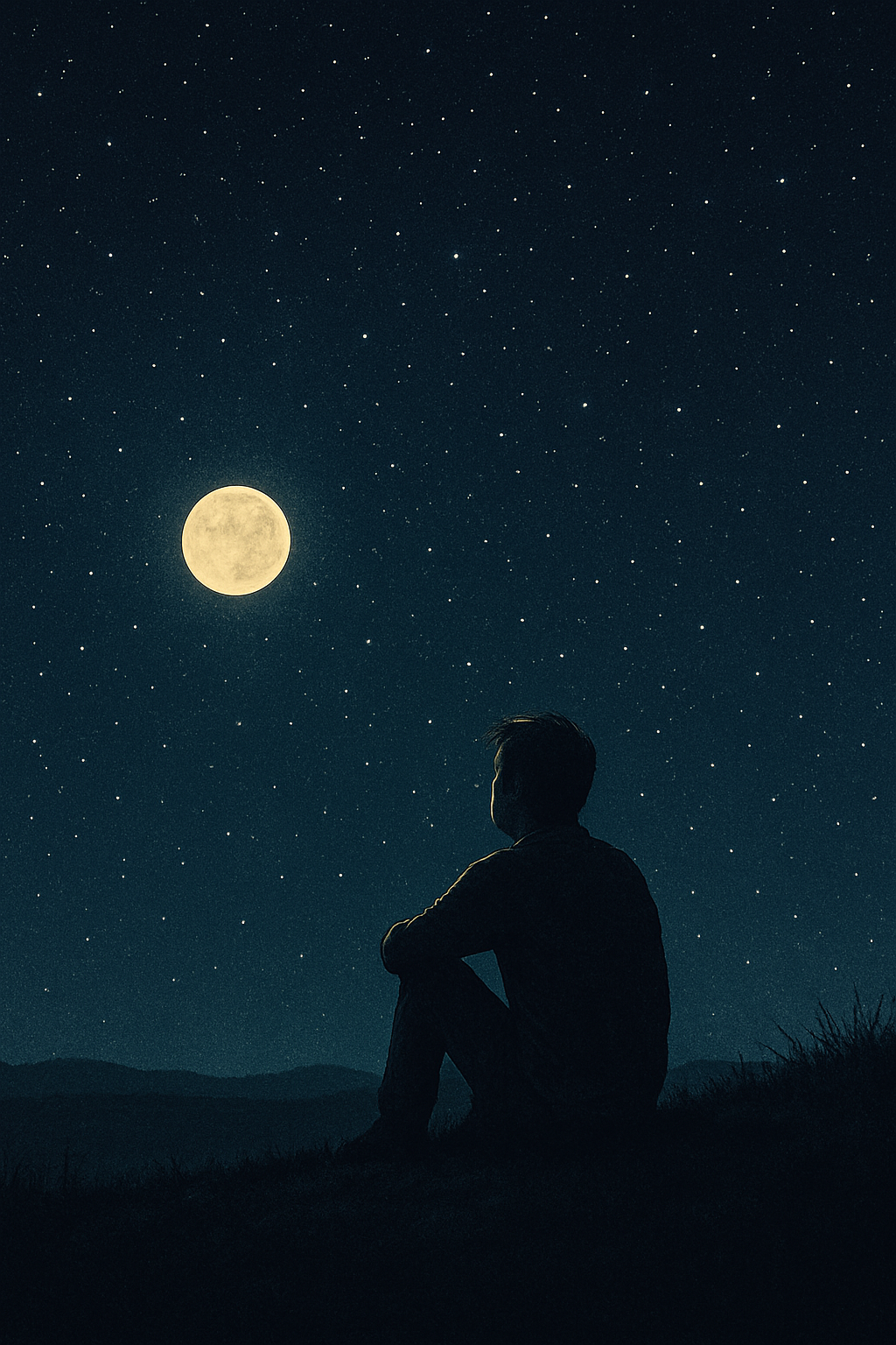 هم درد با ماه هستیم ، چون او نیز همانند ما تنهاست...