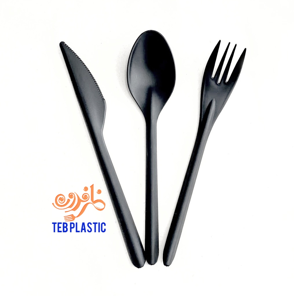 قاشق چنگال و کارد یکبار مصرف مشکی الگانت