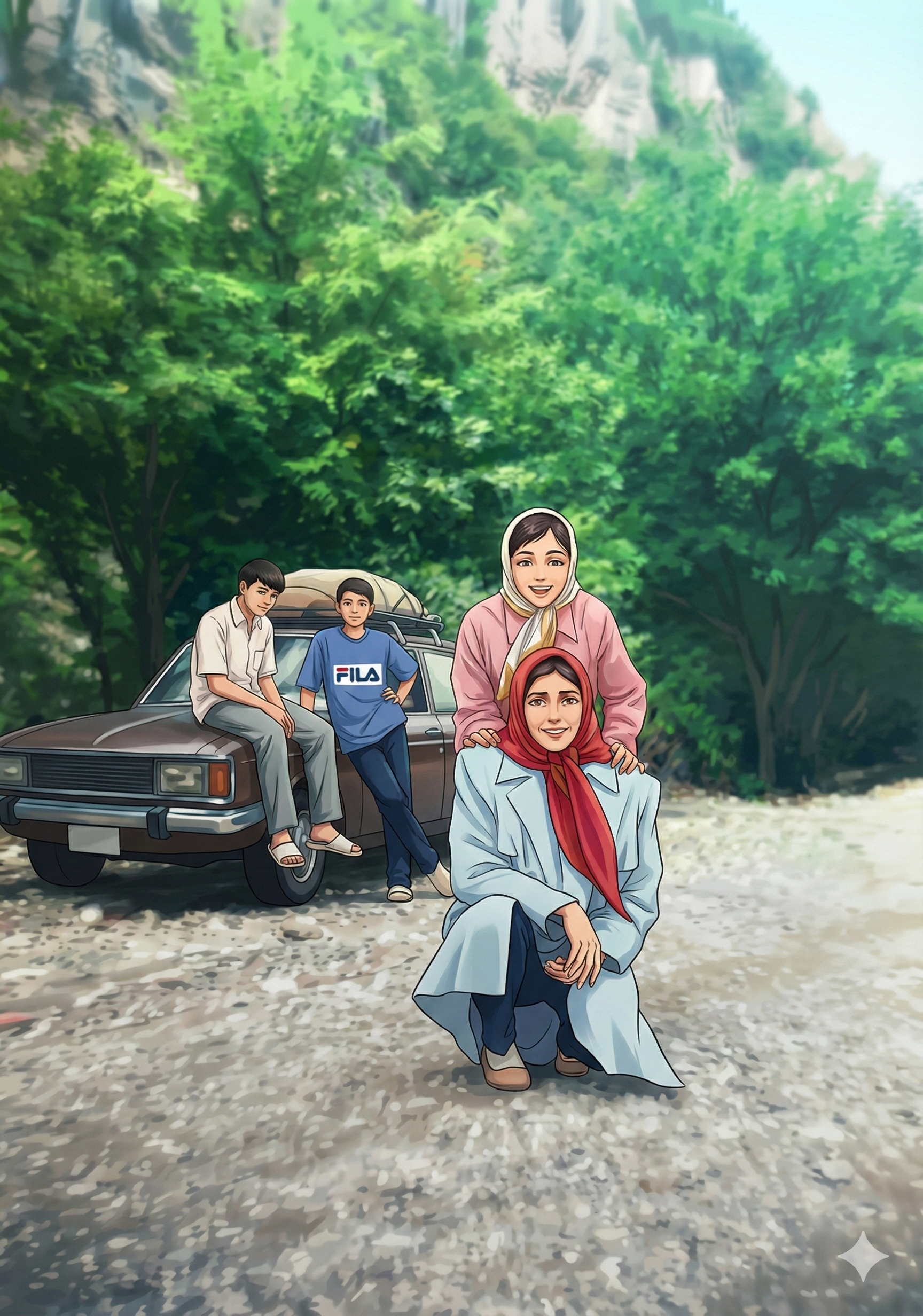 عکس دختران با حضور یواشکی برادران