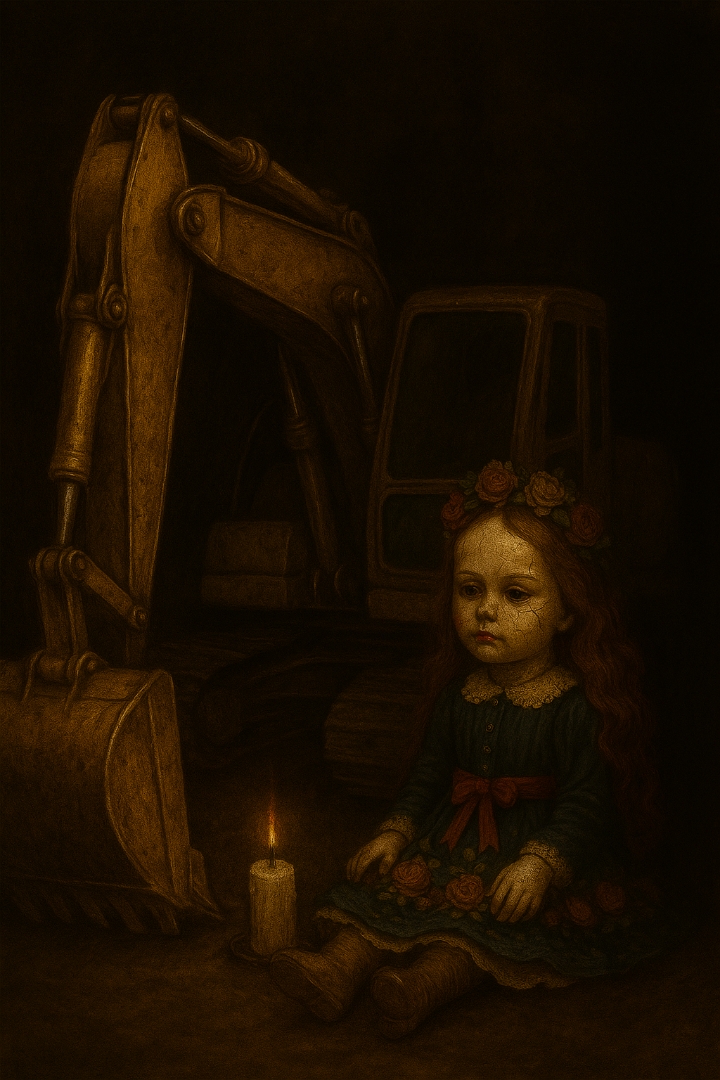 شمع، عروسک ، بولدوزر