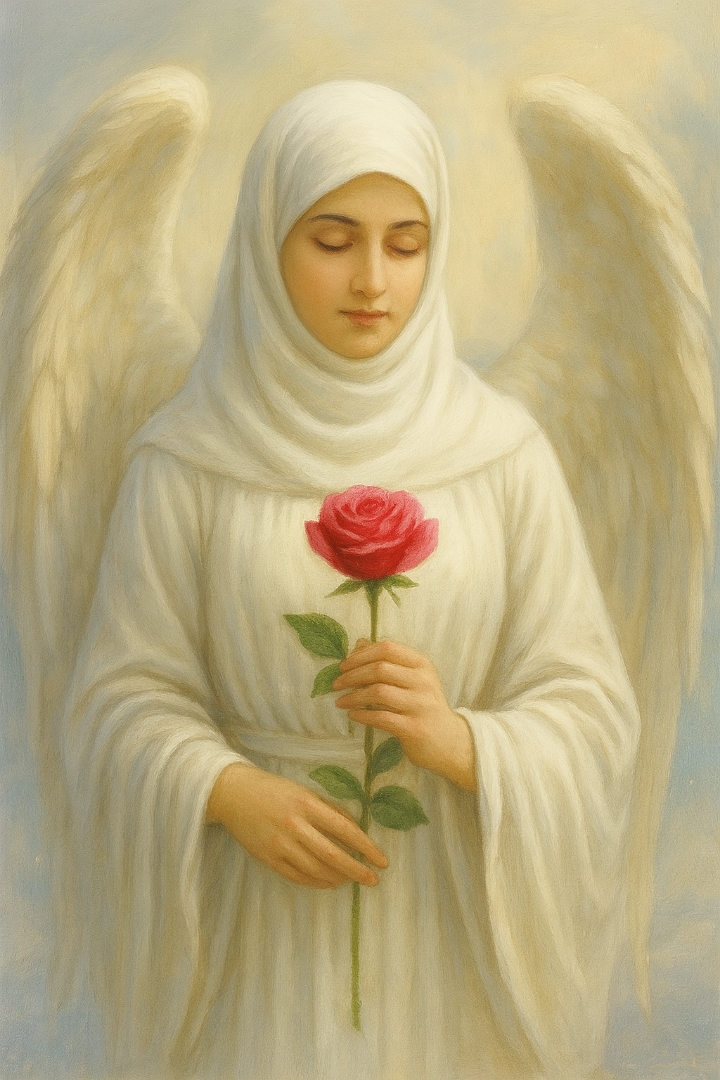 فرشته و گل رز