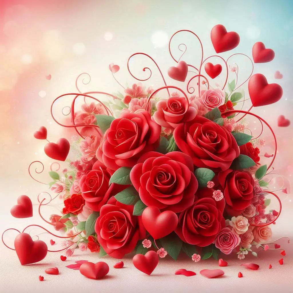 دسته گل رز 🌹خیالی 😅😒 تقدیم به تو 😍🌹❤️💗