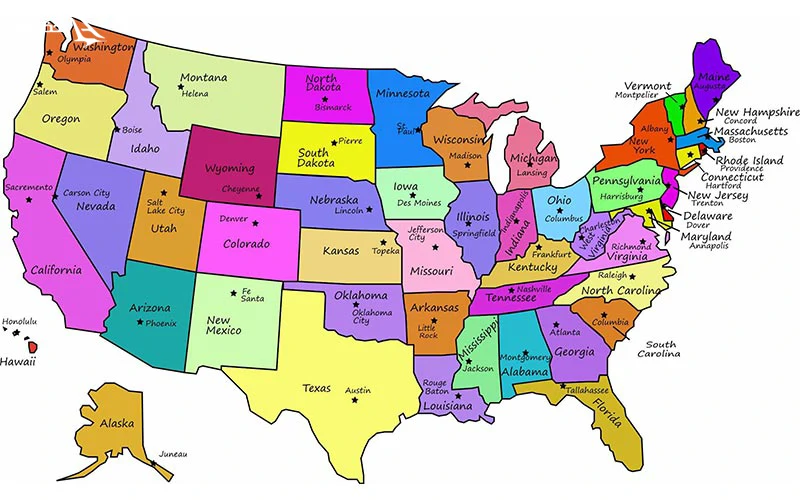 نقشه آمریکا ـ الان