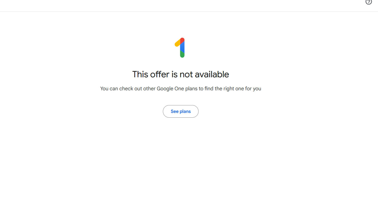 پیغام در دسترس نبودن آفر گوگل جمنای