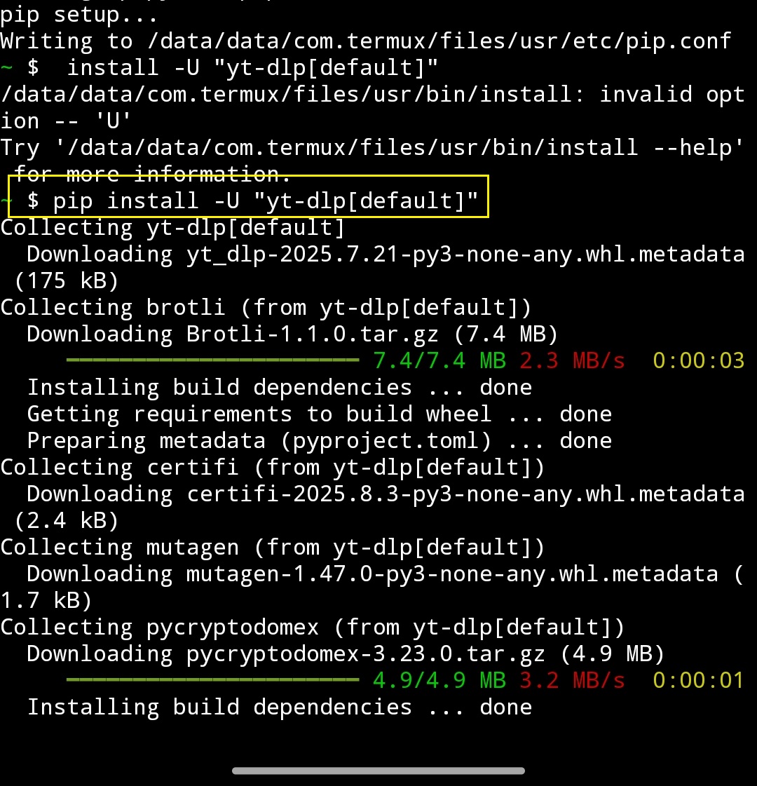 نصب پکیج دانلود از یوتیوب