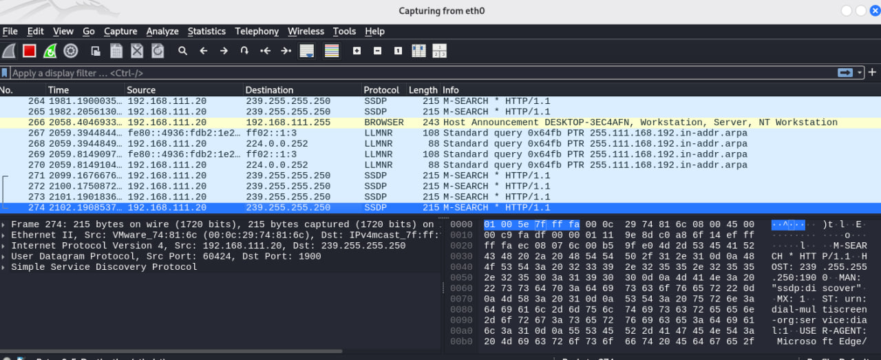 خروجی Wireshark