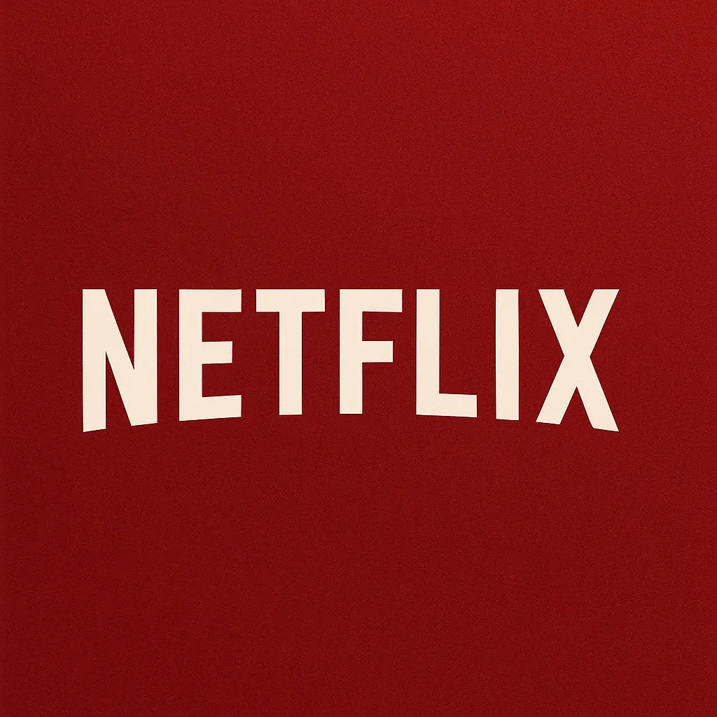 لوگوی قرمز نتفلیکس روی بک‌گراند قرمز ساده به‌عنوان نماد برند Netflix