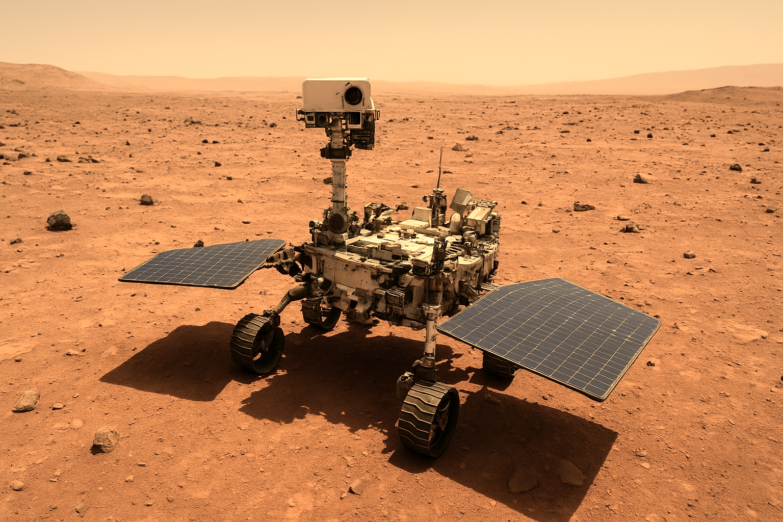 این تصویر بالا مربوط به کاوشگر استقامت است که با استفاده از پنل های خورشیدی میتواند شارژ خود را برای فعالیت هایش تامین کند این کاوشگر توانسته در خاک سمی و پرکلرات مریخ در آن مواد آلی پیدا کند این کشف باعث که احتمال حیات میکروبی بالا برود اما همکنون این مریخ نورد در دهانه جیزرو در حال فعالیت است و ناسا قصد دارد در سال های آینده یک کاوشگر به مریخ بفرستند اما اینبار مریخ نورد آینده ناسا خاک مریخ را حفاری می‌کند و دنبال نشانه حیات میکروبی می‌گردد! خاک مریخ بسیار سمی و چسبنده است و سطحش بشدت در معرض اشعه فرابنفش قرار می‌گیرد و VU به سطح می‌رسد و شرایط را برای زندگی میکروبی در مریخ سخت کرده است.