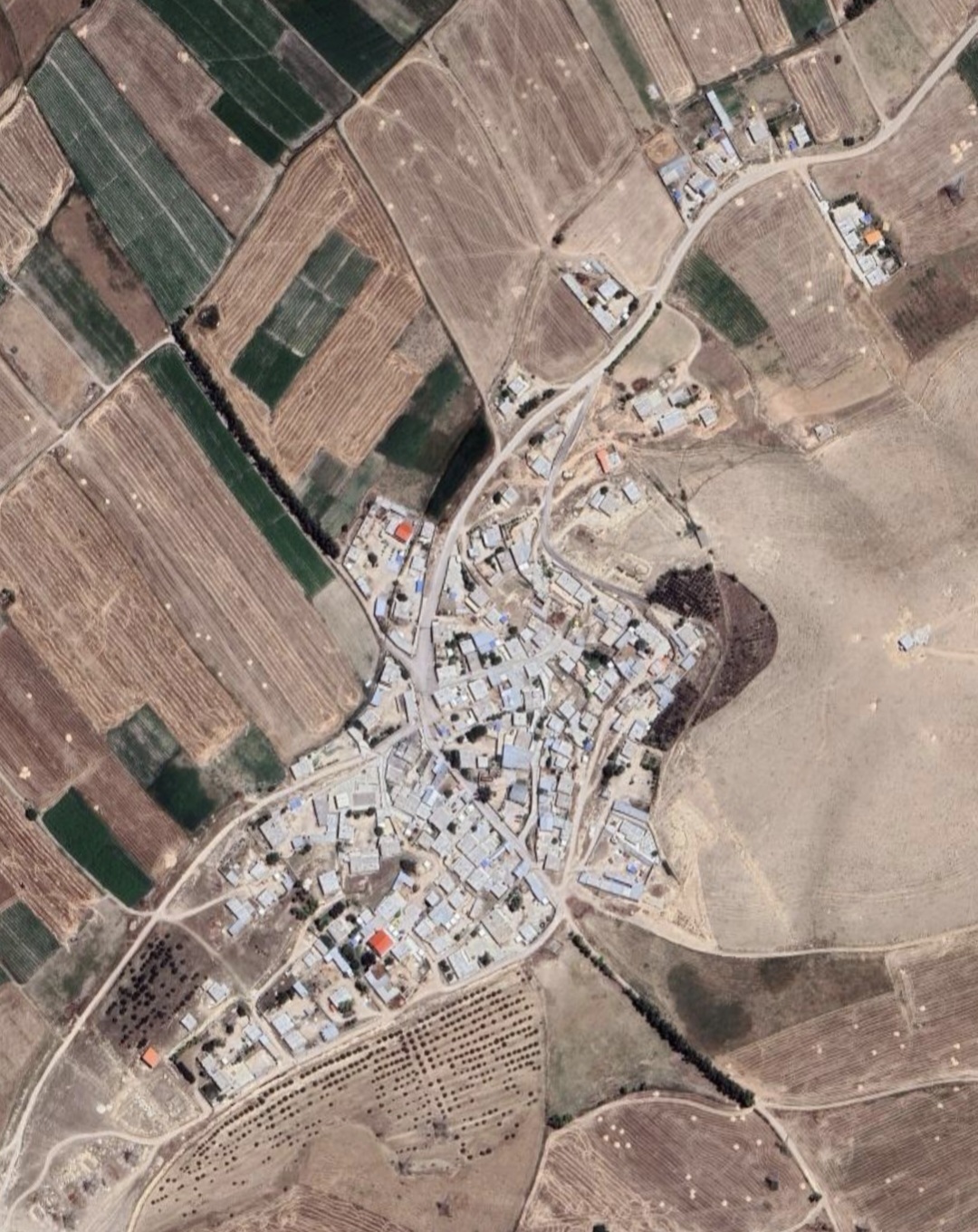 تصویر ماهواره‌ای روستای دولنگان علیا