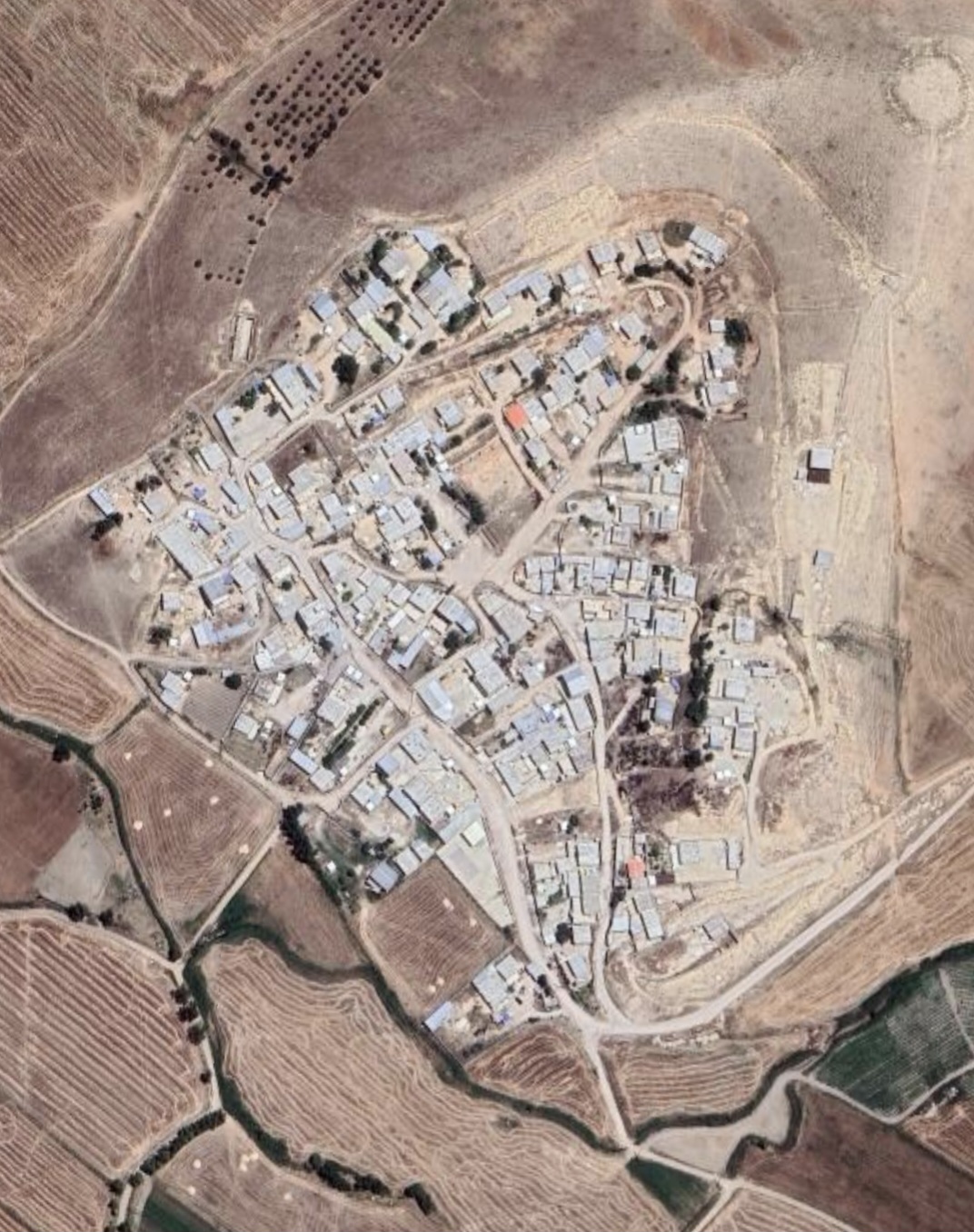 تصویر ماهواره‌ای روستای دولنگان علیا