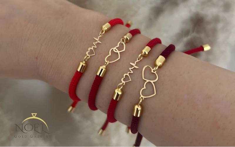 انواع دستبند طلا ولنتاین