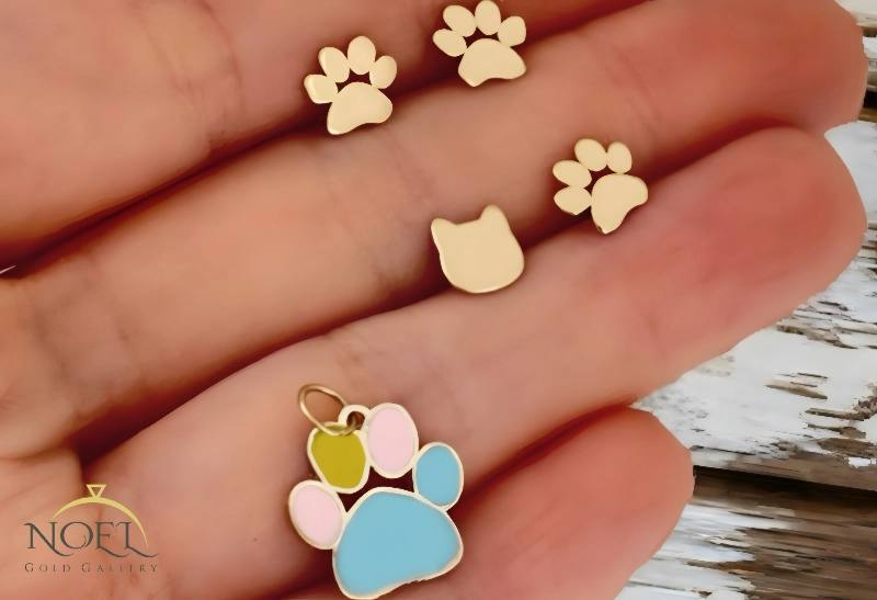 پلاک و گوشواره طلا کودک از نو ال گالری