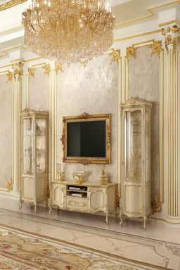 تی وی وال لوکس با پتینه، حکاکی و ورق طلا؛ جذابیتی که نگاه را میخکوب می‌کند