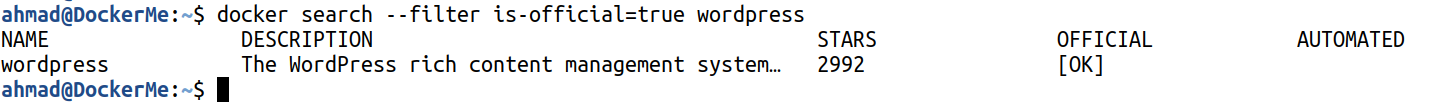 docker search --filter is-official=true 