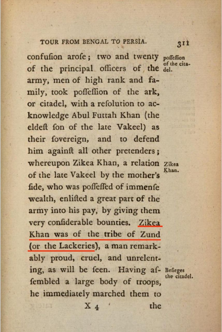 مشاهدات انجام شده در سفر از بنگال به ایران، در سال های 1786-1787