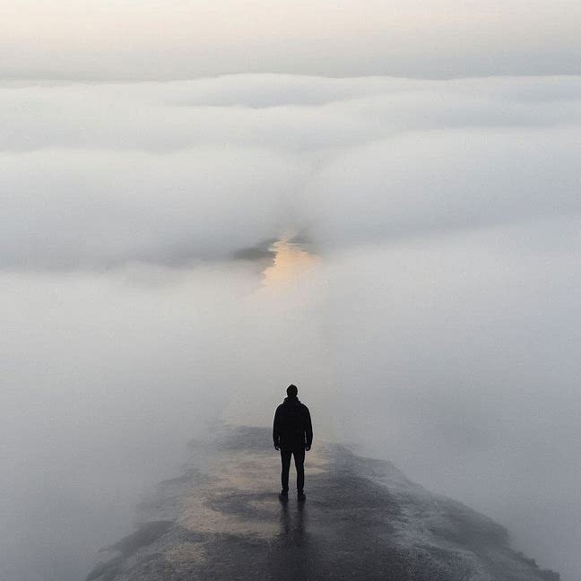 از میانِ مه می‌بینم، نه جهان را — بلکه خودم را.شاید بیداری، از دلِ همین مه آغاز شود.