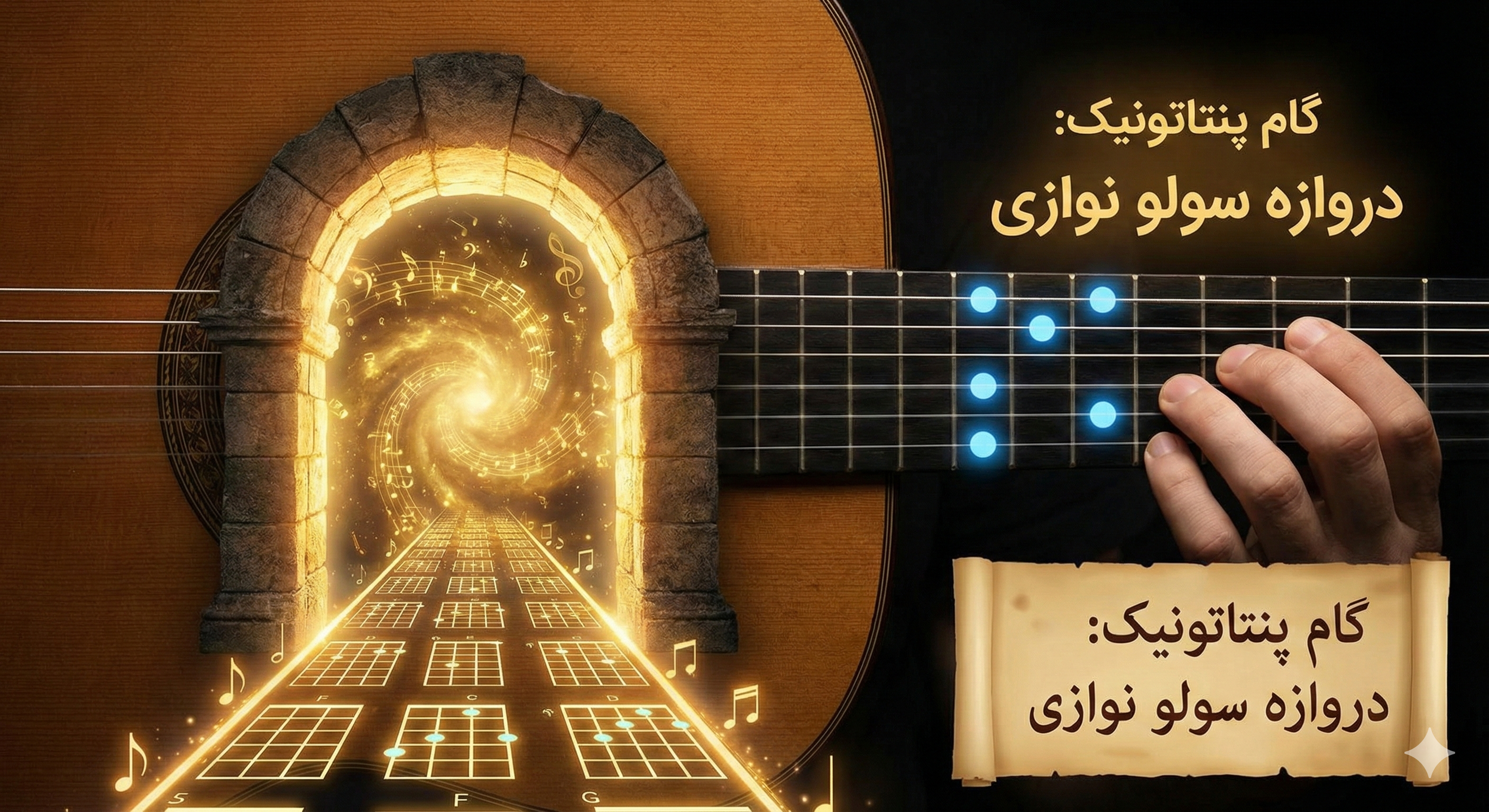 الگوی گام پنتاتونیک روی دسته؛ نقشهی راه برای بداههنوازی