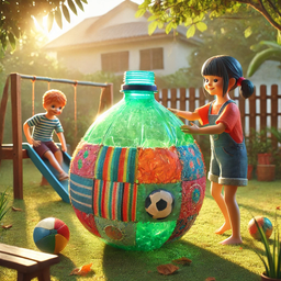 بطری پلاستیکی که توپ بازی بچه ها شد .