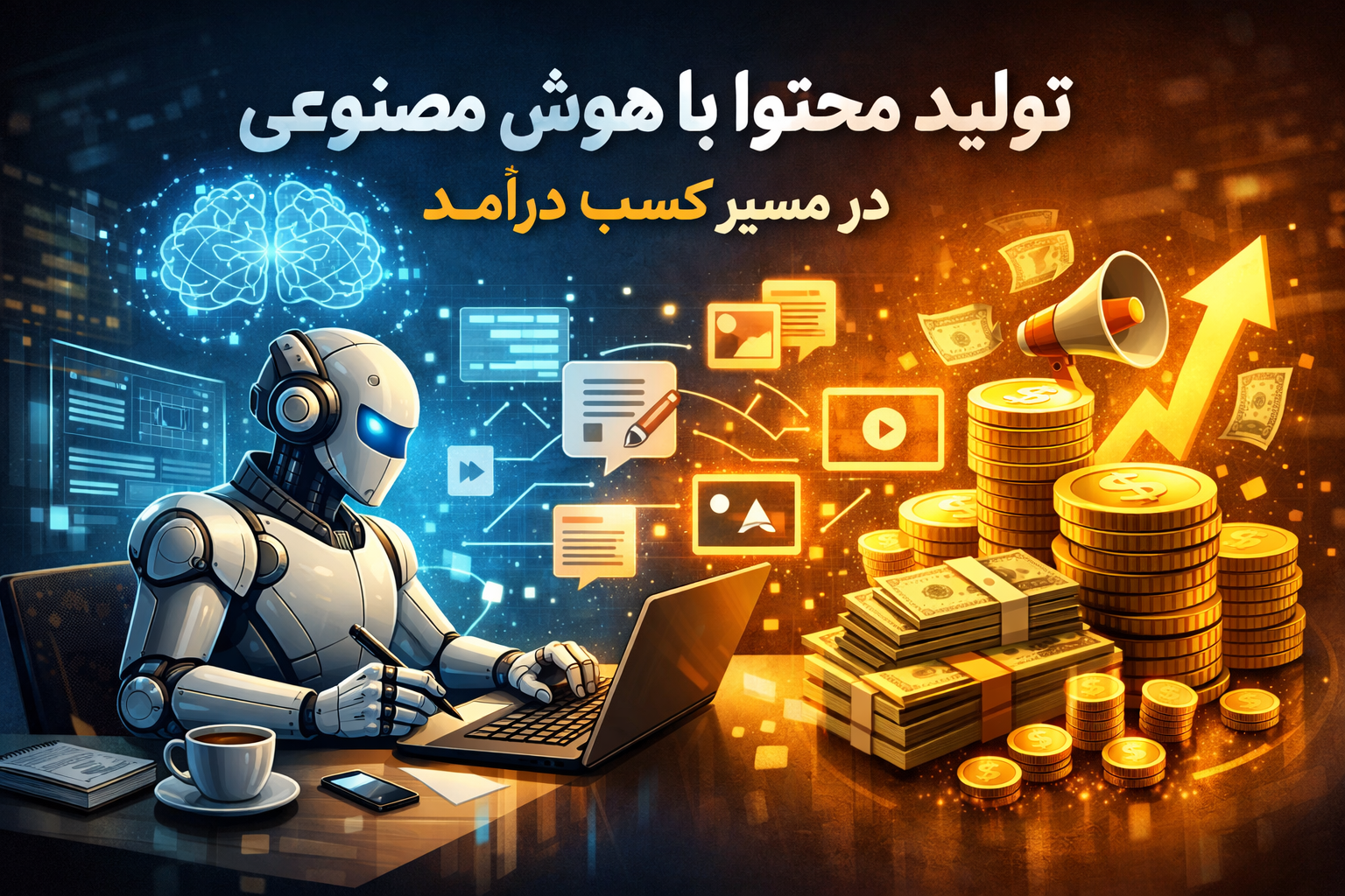 تأثیر تولید محتوا با هوش مصنوعی در کسب درآمد