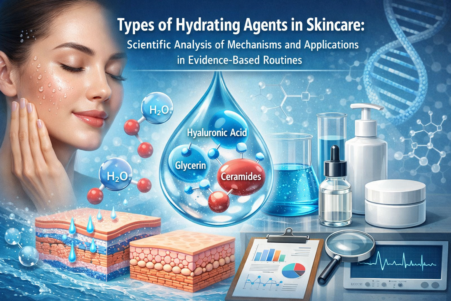 انواع آبرسانها در مراقبت پوستی؛ تحلیل علمی مکانیسمها و کاربردها در روتینهای مبتنی بر شواهد