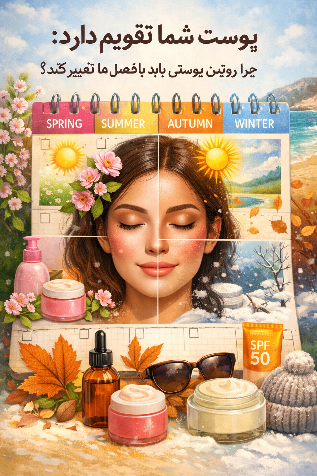 پوست شما تقویم دارد؛ چرا روتین پوستی باید با فصل‌ها تغییر کند؟