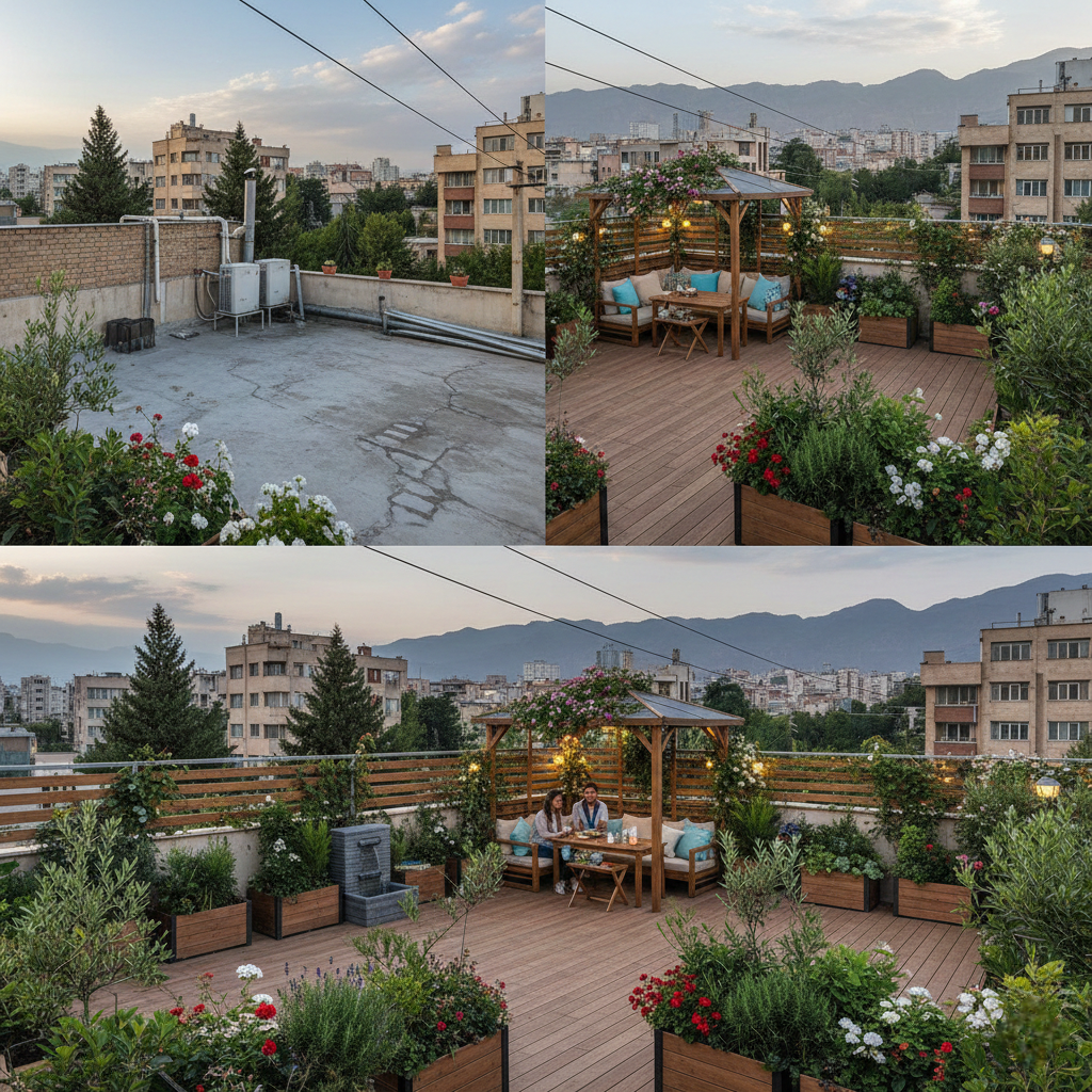 اجرای روف گاردن با کمترین هزینه در مهر شهر کرج