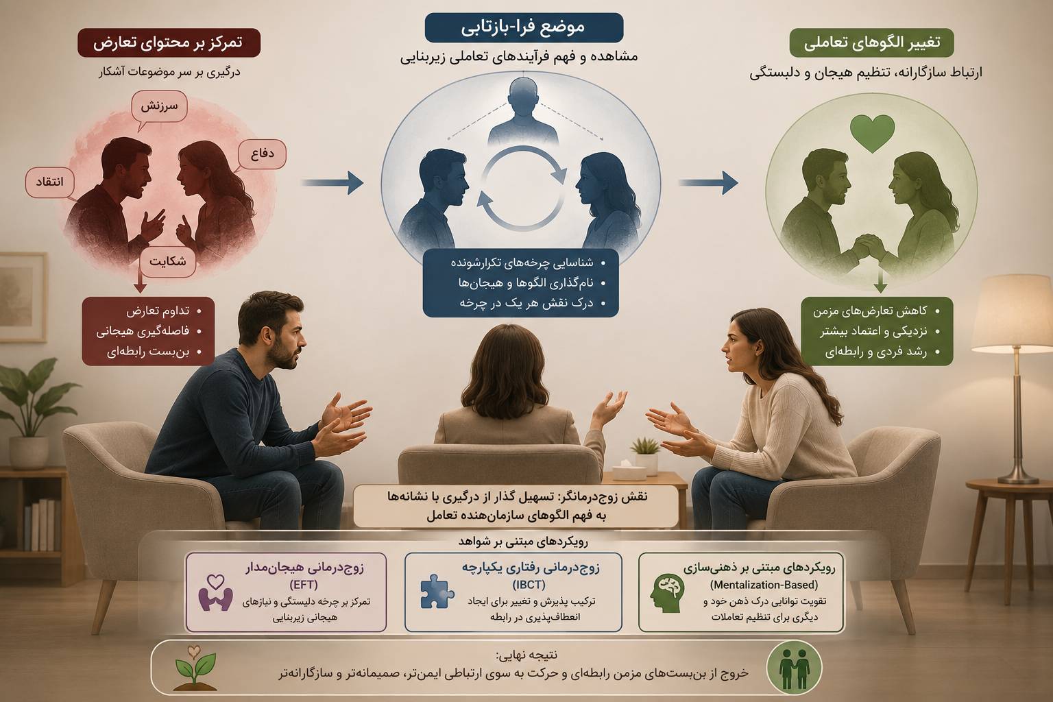 لزوم عدم تمرکز صرف بر محتوای تعارض