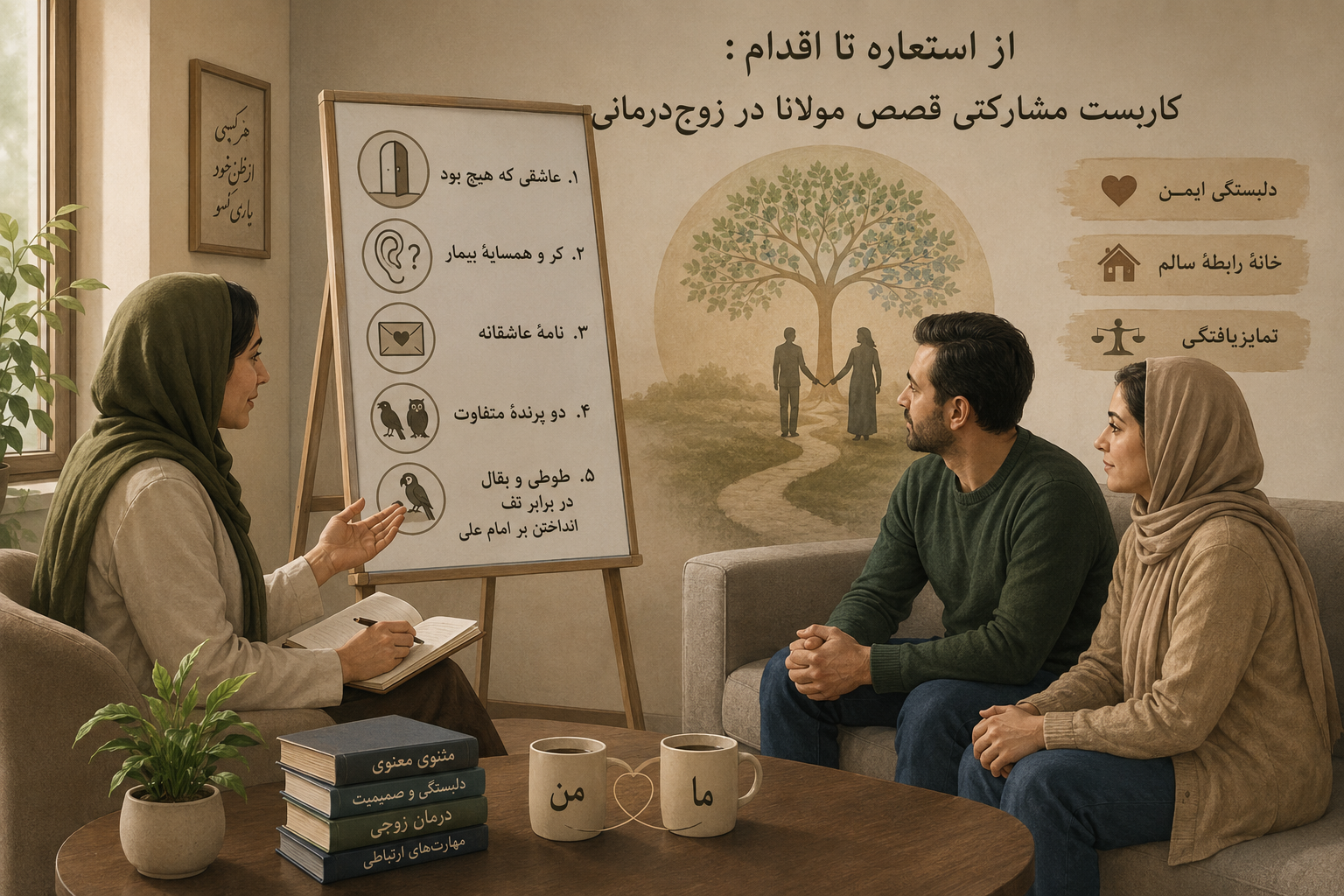 از استعاره تا اقدام: کاربست مشارکتی قصص مولانا در زوج‌درمانی