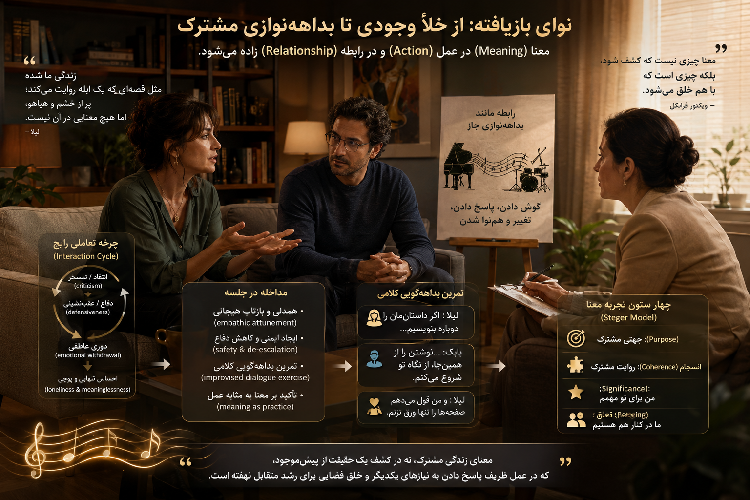 «از معماریِ معنا تا هم‌نوازیِ زندگی: روایتی از یک اتاق درمان»