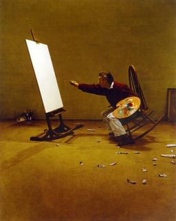 نقاشی روی صندلی گهواره‌ای