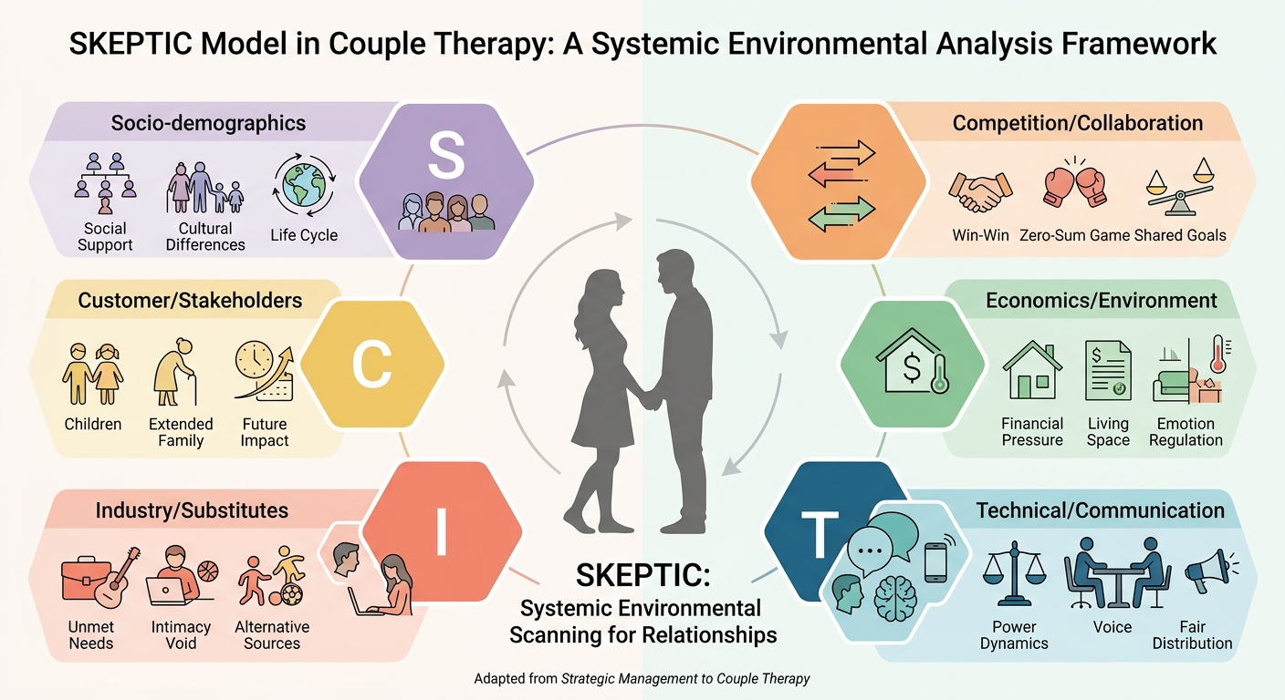 «آنالیز محیطی رابطه: کاربست تطبیقی مدل SKEPTIC در زوج‌درمانی سیستمیک»