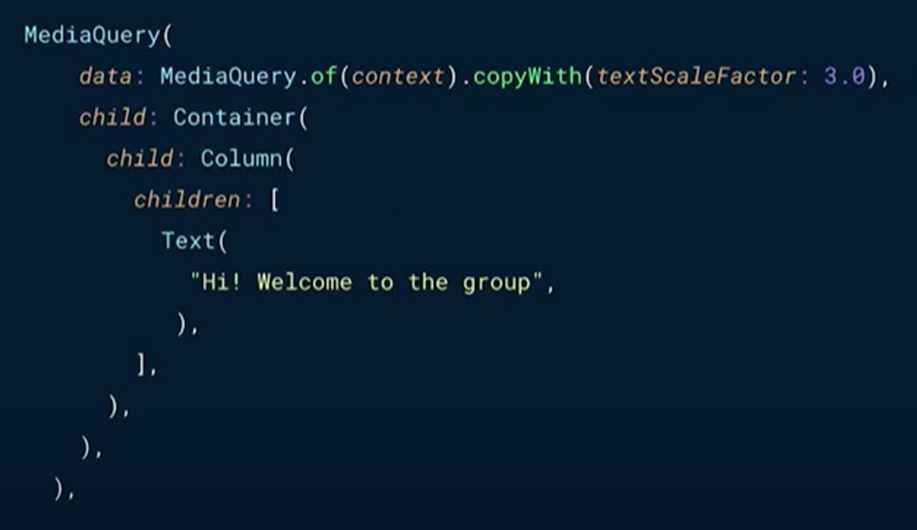 یک مثال از کد در بخش فلاتر (این نشان میدهد که text ما 3 برابر میشود)