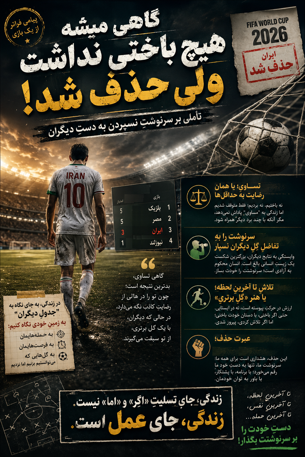 گاهی میشه هیچ باختی نداشت ولی حذف شد!