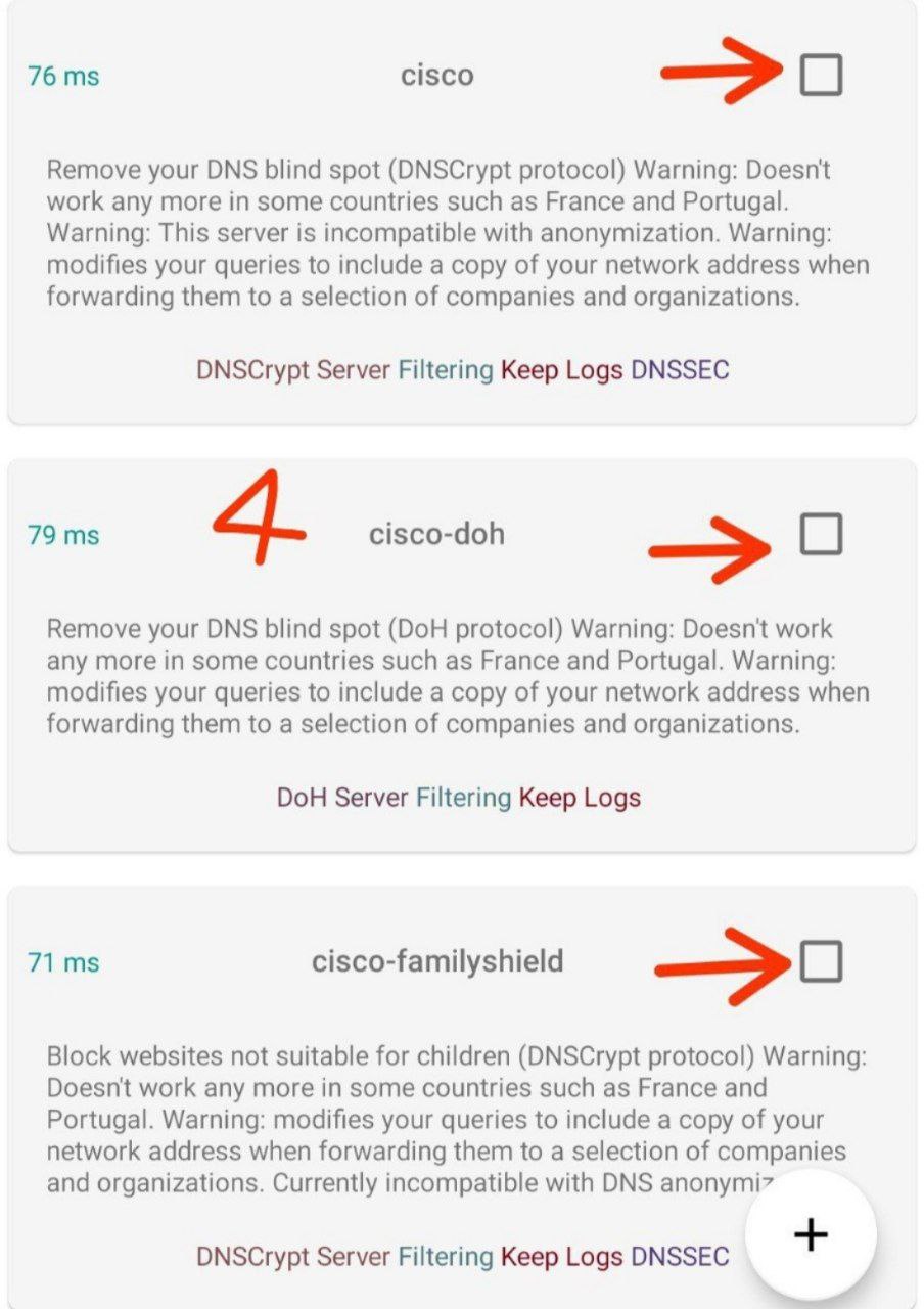 مرحله چهارم: اونایی که پینگ خوبی دارن رو انتخاب کنید و تیک بزنید. هرچقدر بیشتر، بهتر.