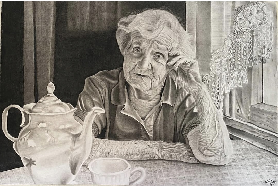 نقاشی سیاه قلم : سمیرا