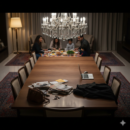 # چرا روی زمین غذا می‌خوریم، وقتی میز دوازده نفره داریم؟