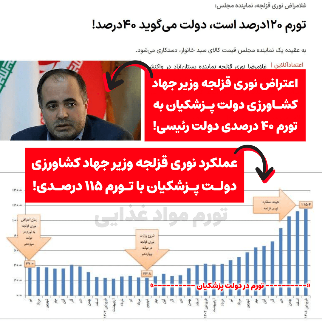گرانی تورم دولت پزشکیان نوری قزلجه مواد غذایی وزیر جهادکشاورزی