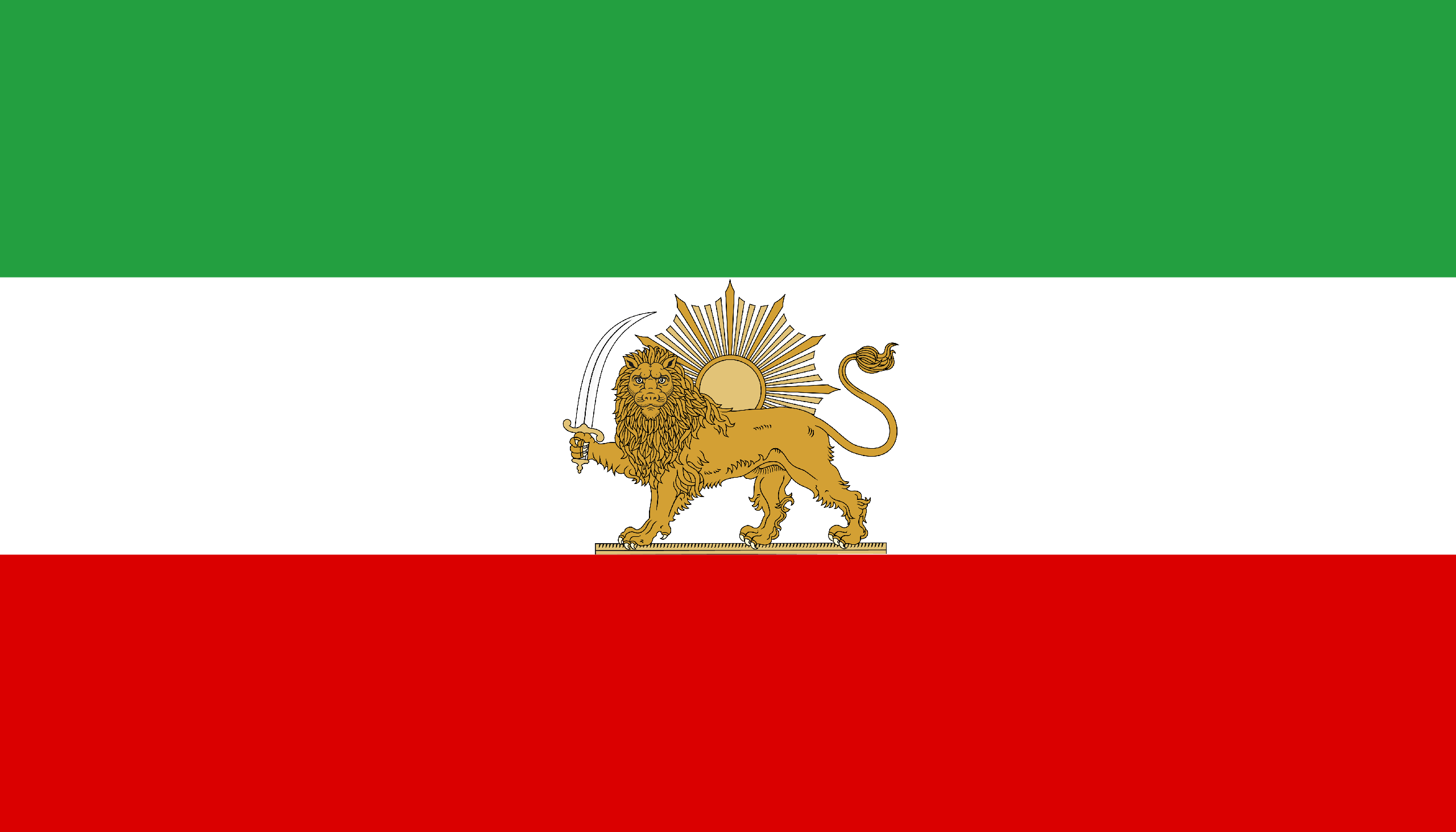 پرچم شیر و خورشید ریشه در تاریخ عمیق ایران داره ، اولین اثر از این نماد در حکومت ماد ها دیده شده و بعد اون هم در هخامنشیان  در مهری مربوط به اردشیر شاه دیده شده ، بعد از هخامنشیان در سکه های متعددی شیر و خورشید باز دیده میشه ، بعد از اسلام هم در حکومت ایلخانی و بعد از اون به طور رسمی در صفویان وارد پرچم ایران میشه و بعد از صفویان تا زمان شاهنشاهی پهلوی نماد رسمی ایران بود