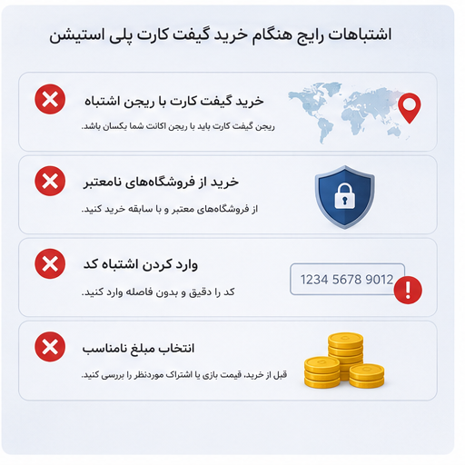 اشتباهات رایج هنگام خرید گیفت کارت پلی استیشن