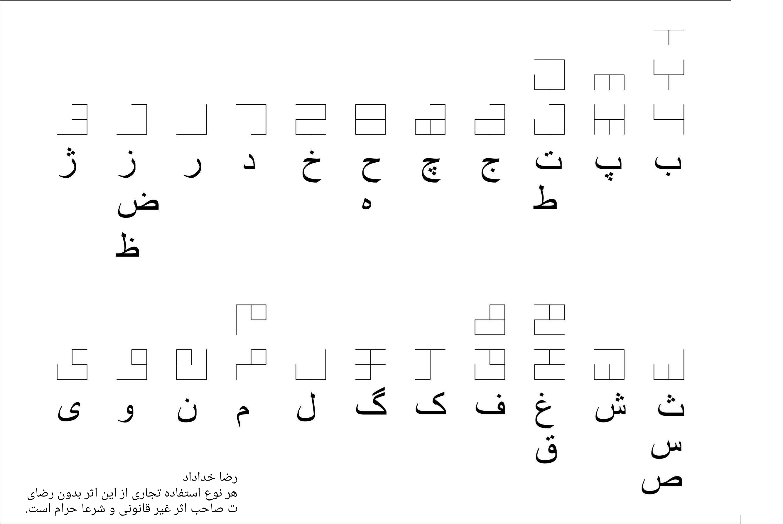 ۲۲ گلیف از گلیف های خط خشت