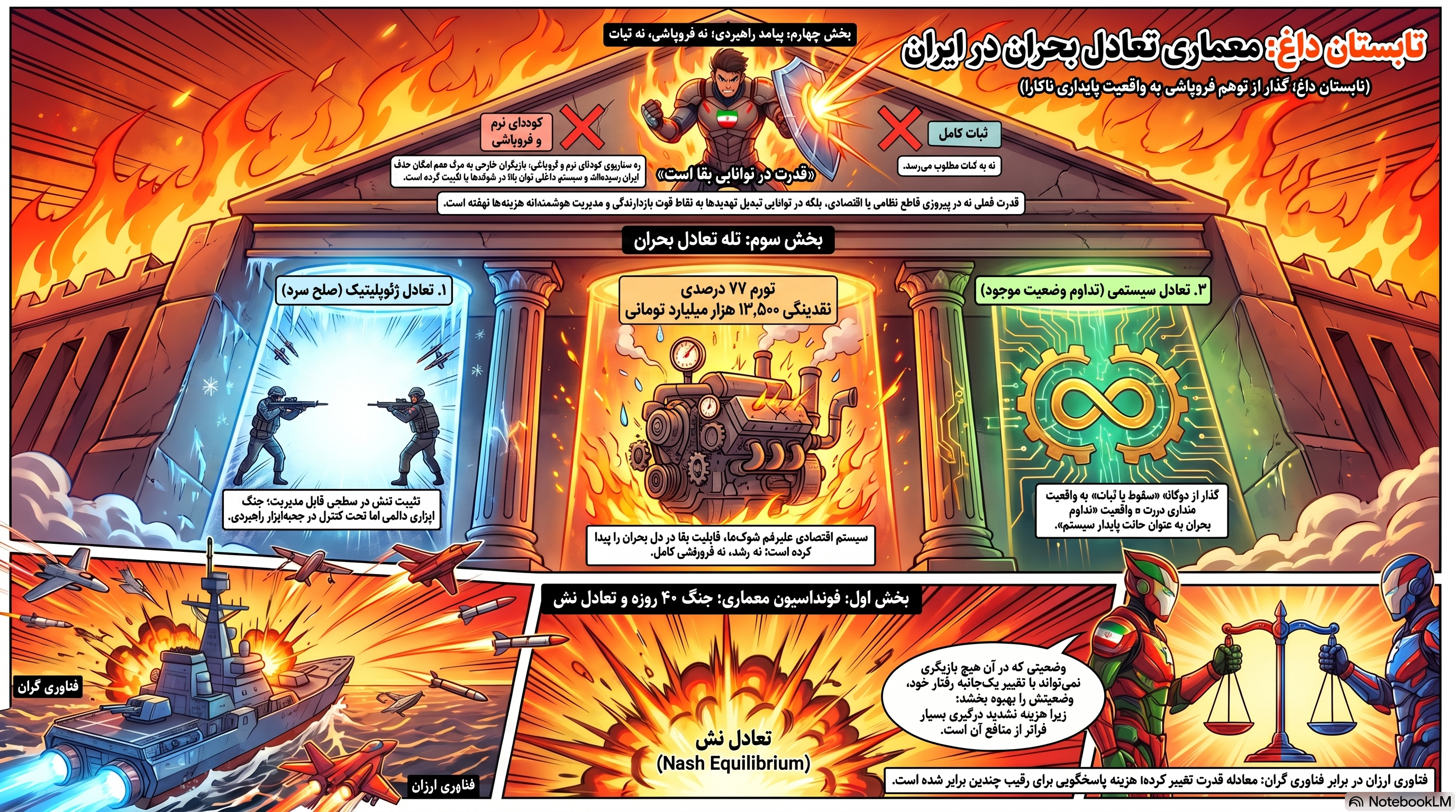 اینفوگرافی کتاب تابستان داغ معماری تعادل بحران در ایران