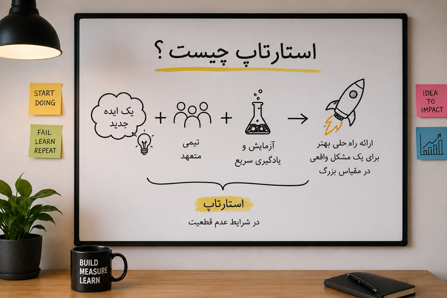 استارتاپ = ایده + حل یک مشکل + نوآوری + امکان رشد سریع.