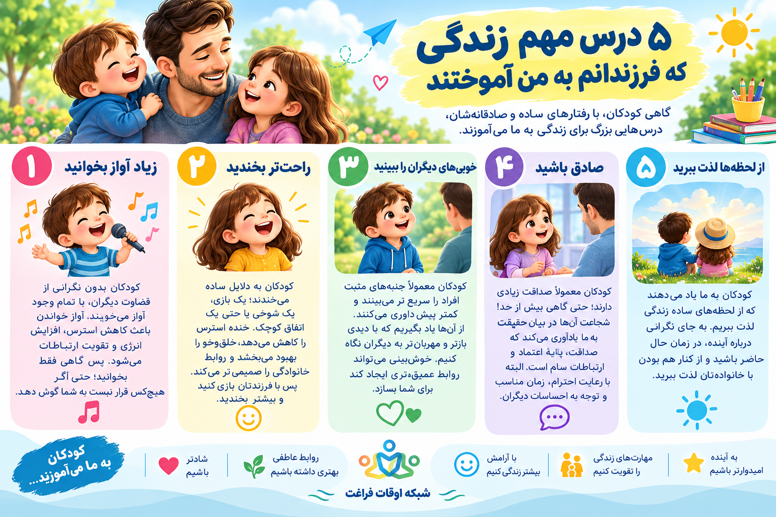 ۵ درس مهم زندگی که فرزندانم به من آموختند