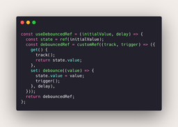 چجوری میتونیم یه debounced ref در ویو بسازیم؟