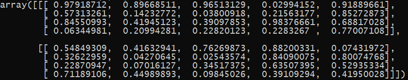 آرایه سه بعدی در Numpy