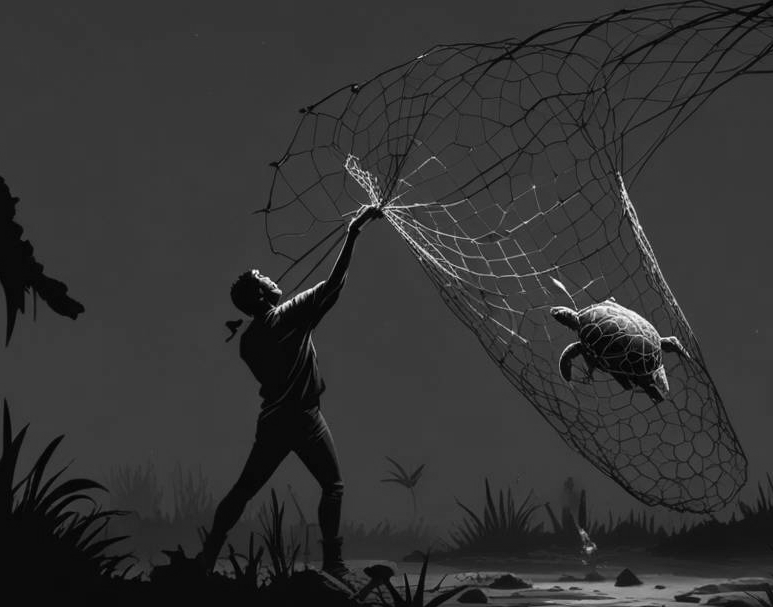 گرفتار شدن لاک پشت